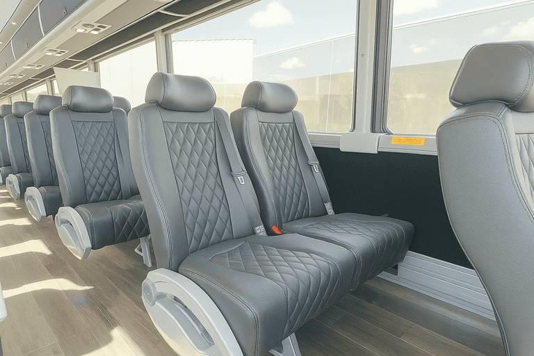 interior of Joliet Coach Bus Service charter bus